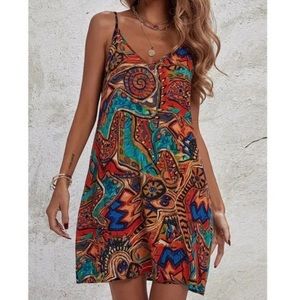 Bohemian Geo Print Cami Dress